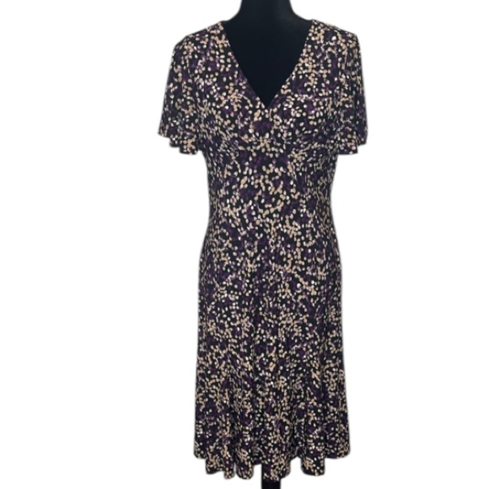 Chaps Purple Floral Midi Dress